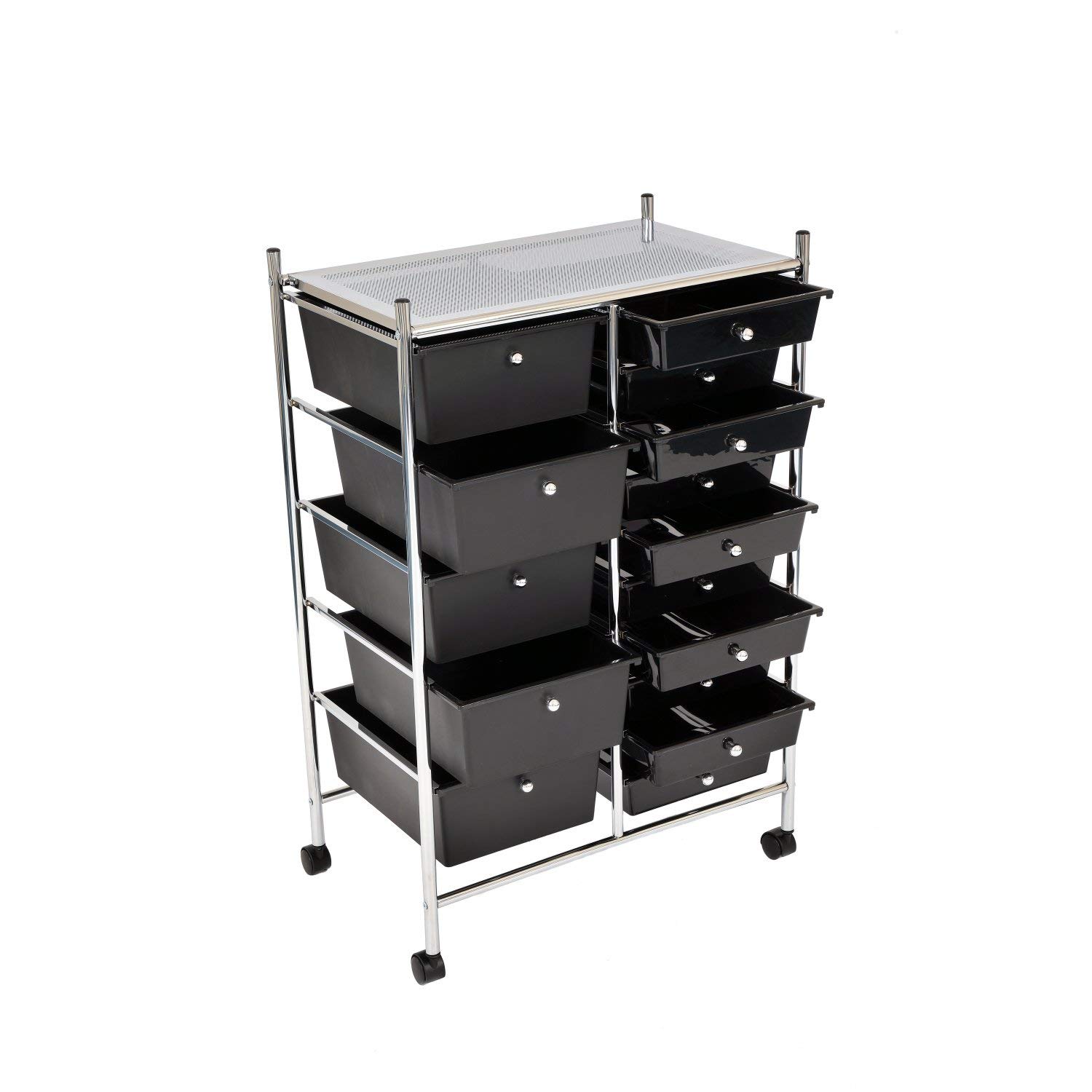 Oypla 15 Drawer Storage Mobile Makeup Salon Trolley Amazon Co Uk