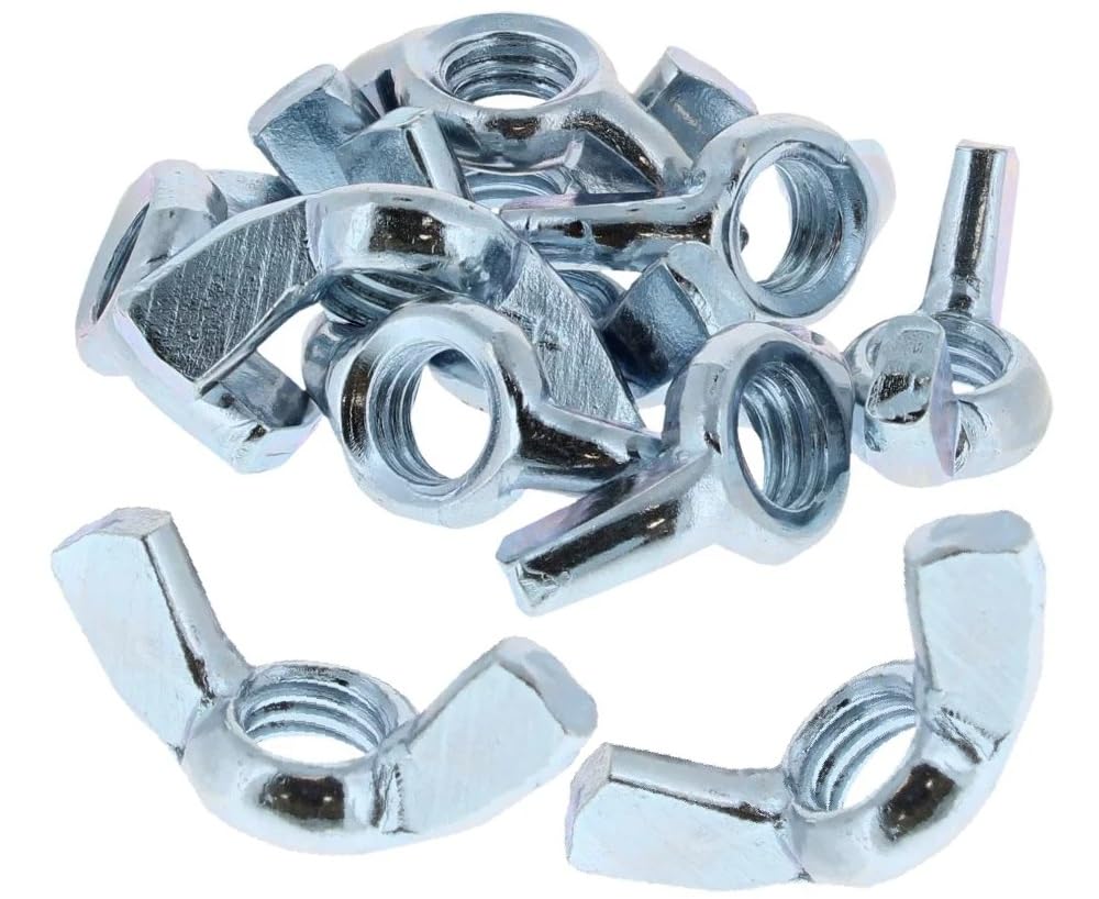 Merriway BH02780 (15 Pcs) Wing Nut M8 (5/16 inch) - Bright Zinc Plated - Pack of 15 Pieces