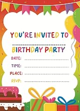 VELENTI 40 Pack Kids Birthday Invitations A5 Folding Envelope Design view 7