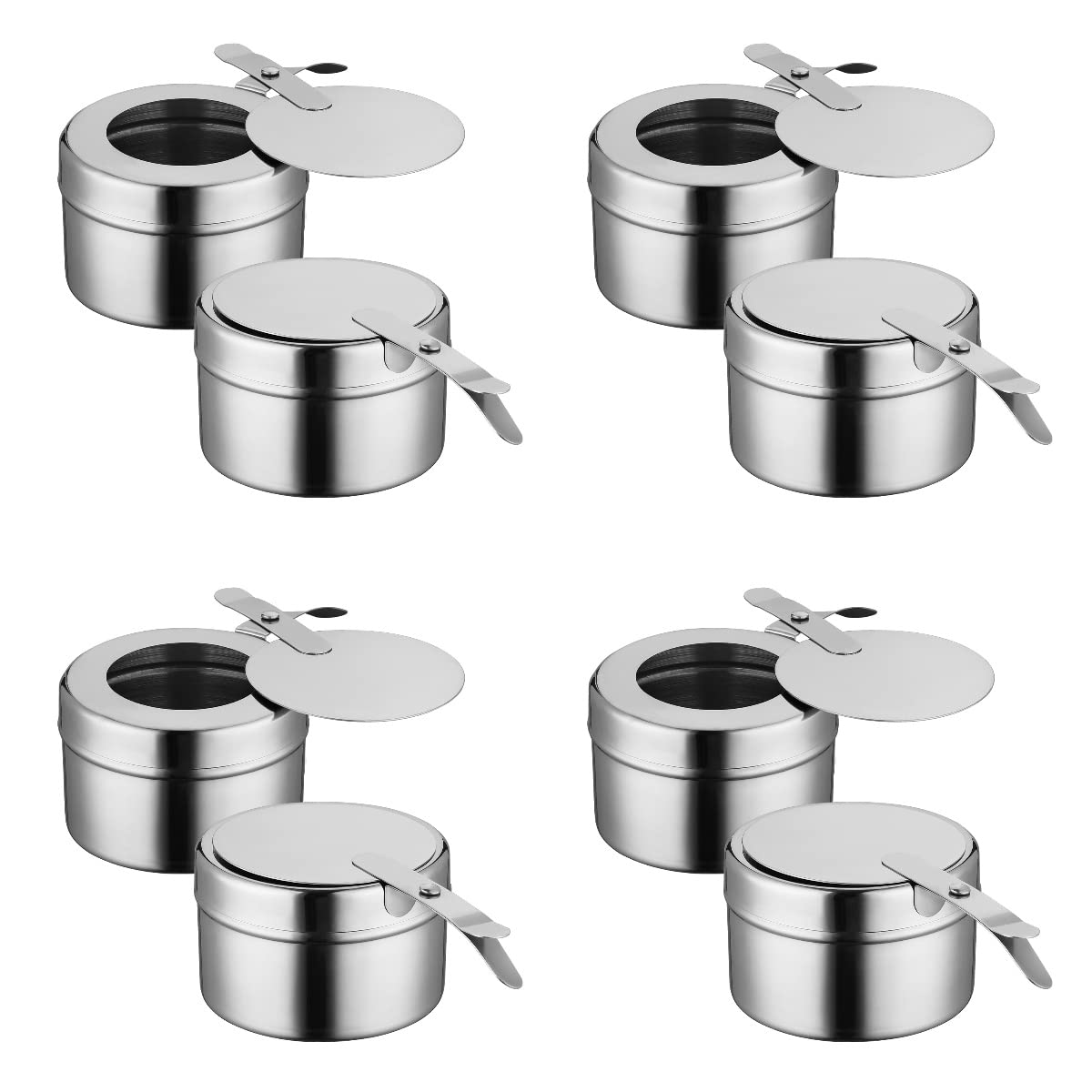 Chafing Dish Fuel Cans 8pcs Stainless Steel Chafing Fuel Holder with Cover Chafer Canned Heat Fuel Box Buffet Warmer Warming Trays for Buffets Barbecue Parties Chafing Dish Buffet