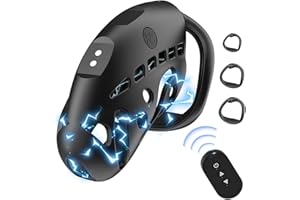 Remote Control Electric Stimulation Male Cock Cage Chastity Device，9 e-stim intensities Chastity Cage with 3 Active Rings Adu