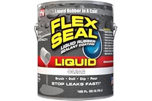Flex Seal Liquid, Liquid Rubber Coating Sealant, Waterproof, Flexible, Breathable, and UV Resistant, Roof Repair, Basements, RV, Campers, Trailers, Marine, EPDM, Masonry, 1 Gallon, Clear