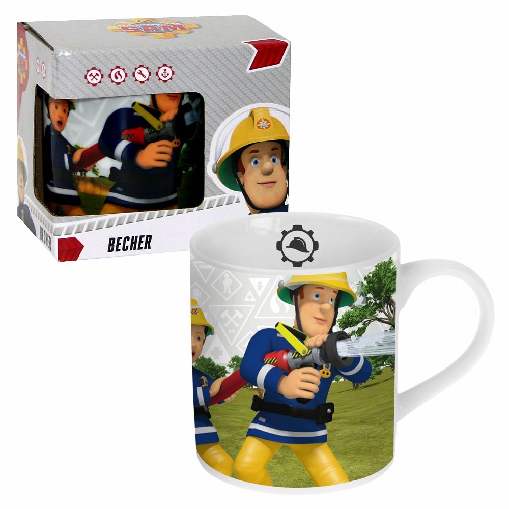 Fireman Sam DRINKING CUP 200 ml, Ceramic, Children Theme, Team, 1 count, Reusable, Dishwasher Safe