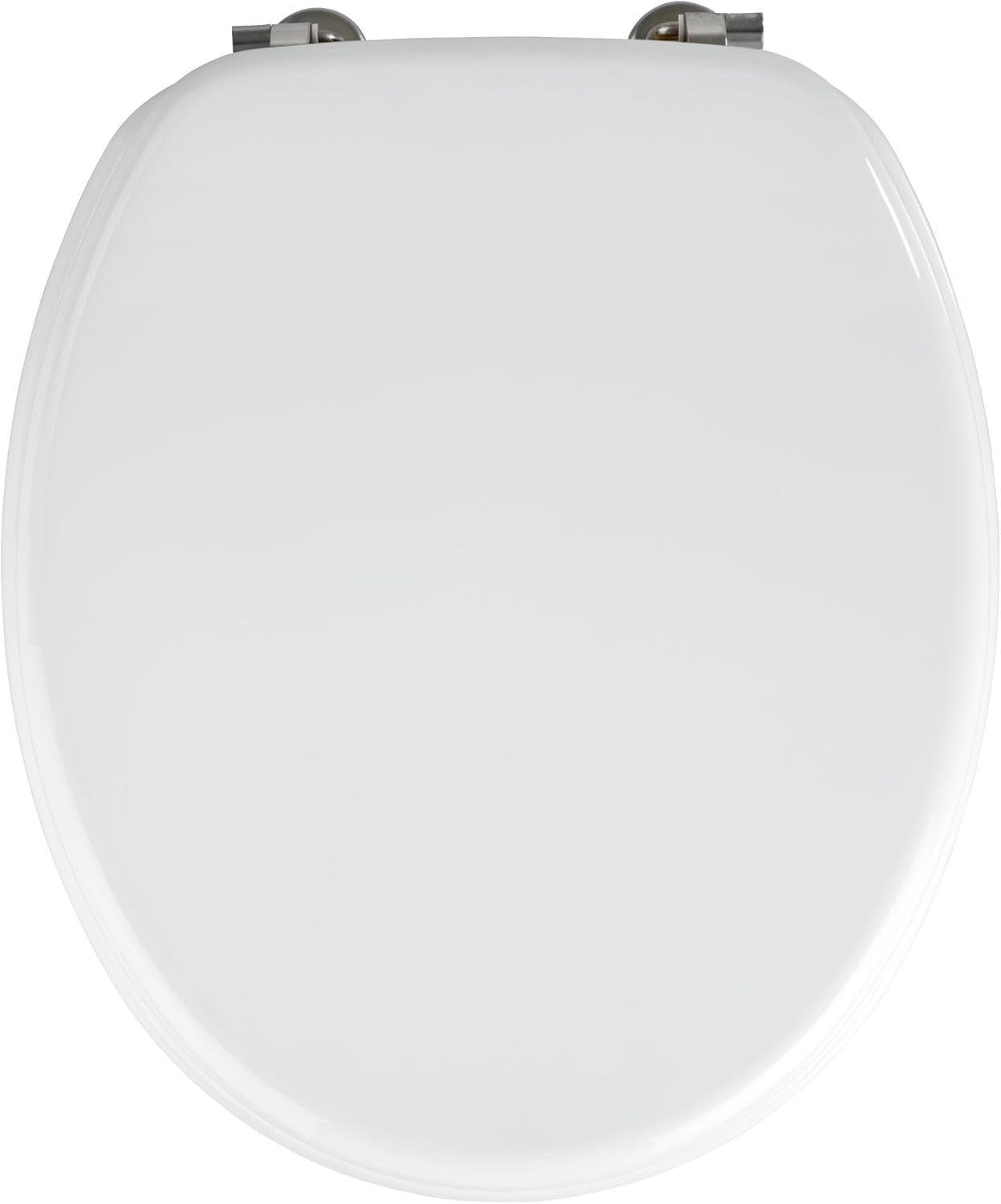 Wenko 154008100 Toilet seat, rustproof Stainless Steel mounting, MDF, 37.5 x 43.5 cm, White, 37.5 x 43.5 x 10 cm