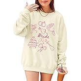 Migxsaf Bride Sweatshirt Mrs Fiancee Engaged Sweatshirts Oversized Long Sleeve Shirts Bachelorette Wedding Party Gifts