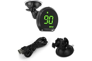 SHELITA Speedometer Heads Up Display, Car GPS HUD G13, Driving Speed, Clock,Compass, Fatigue Driving Reminder, Adjustable Bracket, Muti-Colors LED Display, etc for All Cars with USB Interface