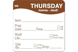DayMark Safety Systems-IT1122124 Day of The Week 2" x 2" Removable Label, Thursday (Roll of 500)