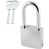 ENFORCER ABLOY 330-50 Padlock, Slim 5/16" Shackle, 2" Long Clearance | SLIM SHACKLE: 5/16" (8mm) boron steel, 2" (50mm) long clearance for deep latches. 2.24" brass body, disc detainer, anti-pick.