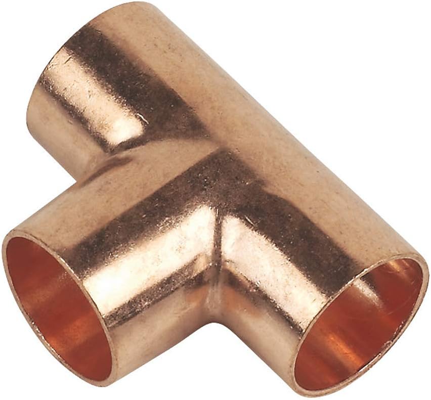 Embrass 28mm Equal Tee End Feed WRAS Approved Copper Pipe Fitting BS864