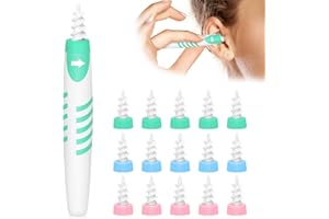 LORSOU Spiral Ear Wax Removal Tool Reusable Ear Wax Removal Kit with 16 Pcs Replacement Heads, Ear Cleaning Kit for Adult and Kids (M)