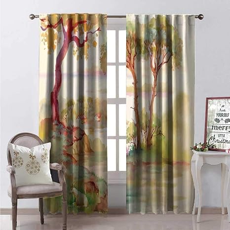 Amazon Com Hengshu Landscape Waterproof Window Curtain Summer