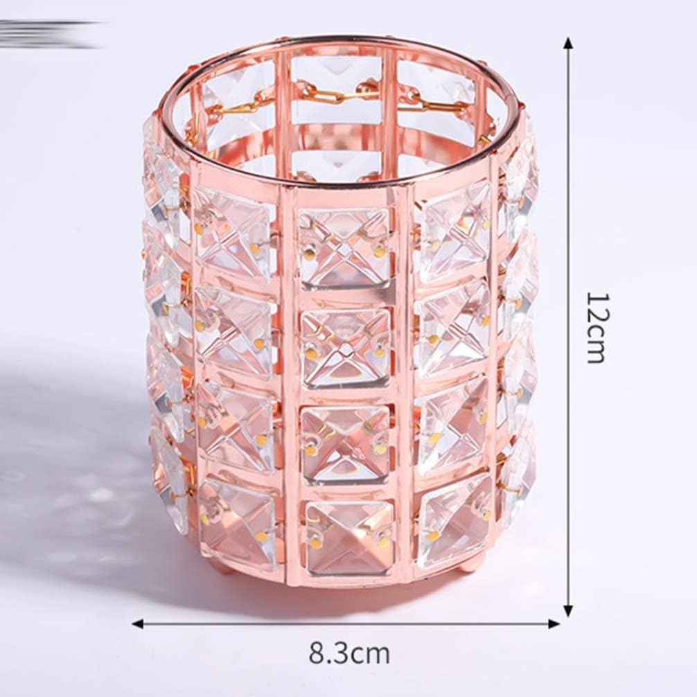 Beaupretty Crystal Pen Holder Makeup Brush Holder Pencil Collection Cosmetic Storage Organizer Container for Home Office Birthday (Silver - Image 3