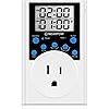 Timer Outlet, Nearpow Multifunctional Infinite Cycle Programmable Plug-in Digital Timer Switch With 3-prong Outlet for Appliances, Energy-saving Timer, 15A/1800W
