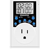 Timer Outlet, Nearpow Multifunctional Infinite Cycle Programmable Plug-in Digital Timer Switch With 3-prong Outlet for Appliances, Energy-saving Timer, 15A/1800W