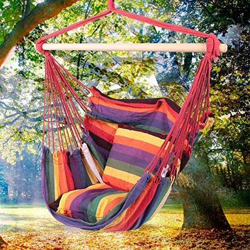 TANKE Canvas Outdoor Hängesessel Sitzkissen Hollywoodschaukel mit Kissen für Camping Garten – Bild 5