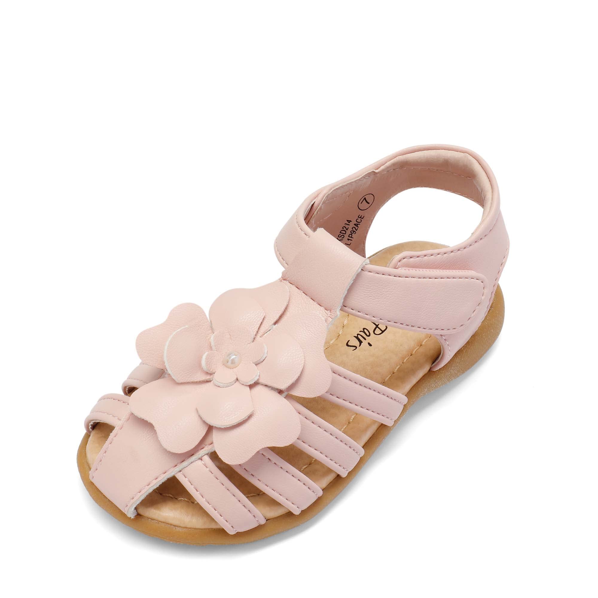 Photo 1 of DREAM PAIRS Girls Closed-Toe Flower Summer Dress Sandals Shoes Toddler/Little Kid,Size 12 Little Kid,Pink,KSD214