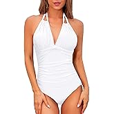 Tempt Me Women One Piece Swimsuits Tummy Control Halter Bathing Suits Sexy Ruched Slimming Swimwear