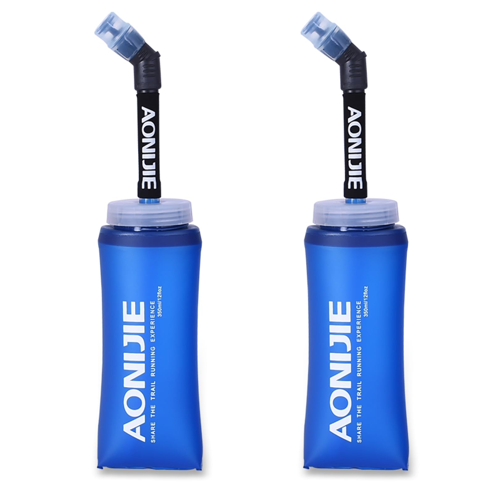 TRIWONDER Soft Flask TPU Foldable Running Water Bottle BPA-Free Collapsible Hydration Flask for Hydration Pack, Ideal for Marathon, Cycling, Hiking, Climbing (350ml/11.83oz - Pack of 2) โ image 1