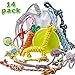 SHARLOVY Puppy Teething Chew Toys,Dog Toys 16 Pack Pea Shaped Rubber Bone Dog Chew Toys for Teeth Cleaning Puppy Toys for Small Dog Toys Squeaky iq Treat Ball Dog Toys Tug of War Durable Pet Toys