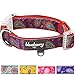 Blueberry Pet 5 Colors Soft & Comfortable Paisley Flower Print Neoprene Padded Dog Collar, Red-Violet, Small, Neck 12