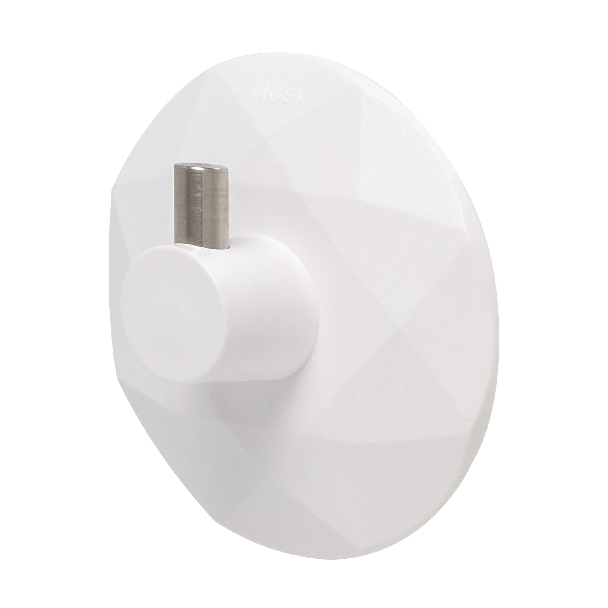 Tiger Diamond, Towel hook with suction cup, White, 26x65x65mm