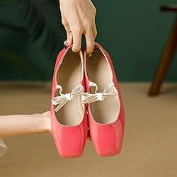 Hee grand Bowknot Mary Jane Flats for Women Shiny