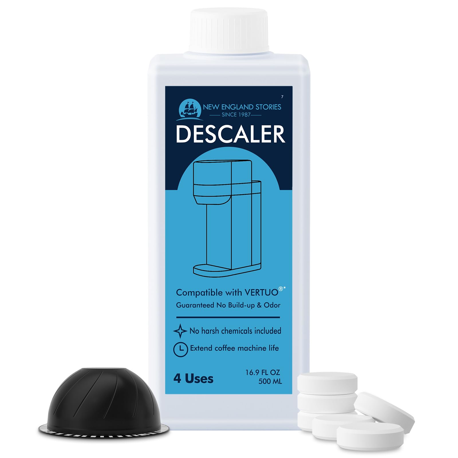 Photo 1 of (12 Months Supply) Descaling Kit Compatible with Nespresso Vertuo, Odorless Coffee Brewer Machine Descaler Set, Liquid Descaling Solution for Nespresso, Includes Reusable Pod and 12 Cleaning Tablets