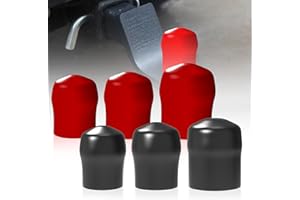 WOSITE 6-Pack Trailer Hitch Ball Covers, 1-7/8",2",2-5/16" Towing Ball Dustproof Antirust Protective Caps, fit SUV Trucks RV Boat Caravan Trailer Ball & More Accessories (Black+Red)