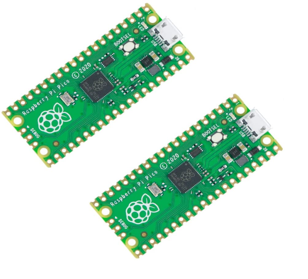 SP-COW Raspberry Pi Pico Flexible Microcontroller Board Based on The Raspberry Pi 2040 Dual-core ARM Cortex M0+ Processor Running up to 133 MHz, Support C/C++/Python (2pcs)
