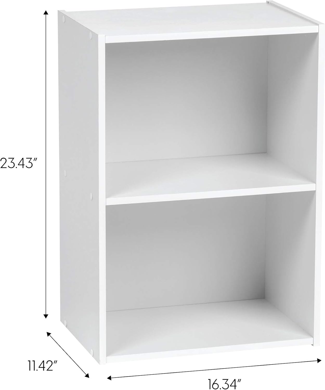 IRIS USA 2-Tier Wood Storage Shelf, White 596166: Home & Kitchen
