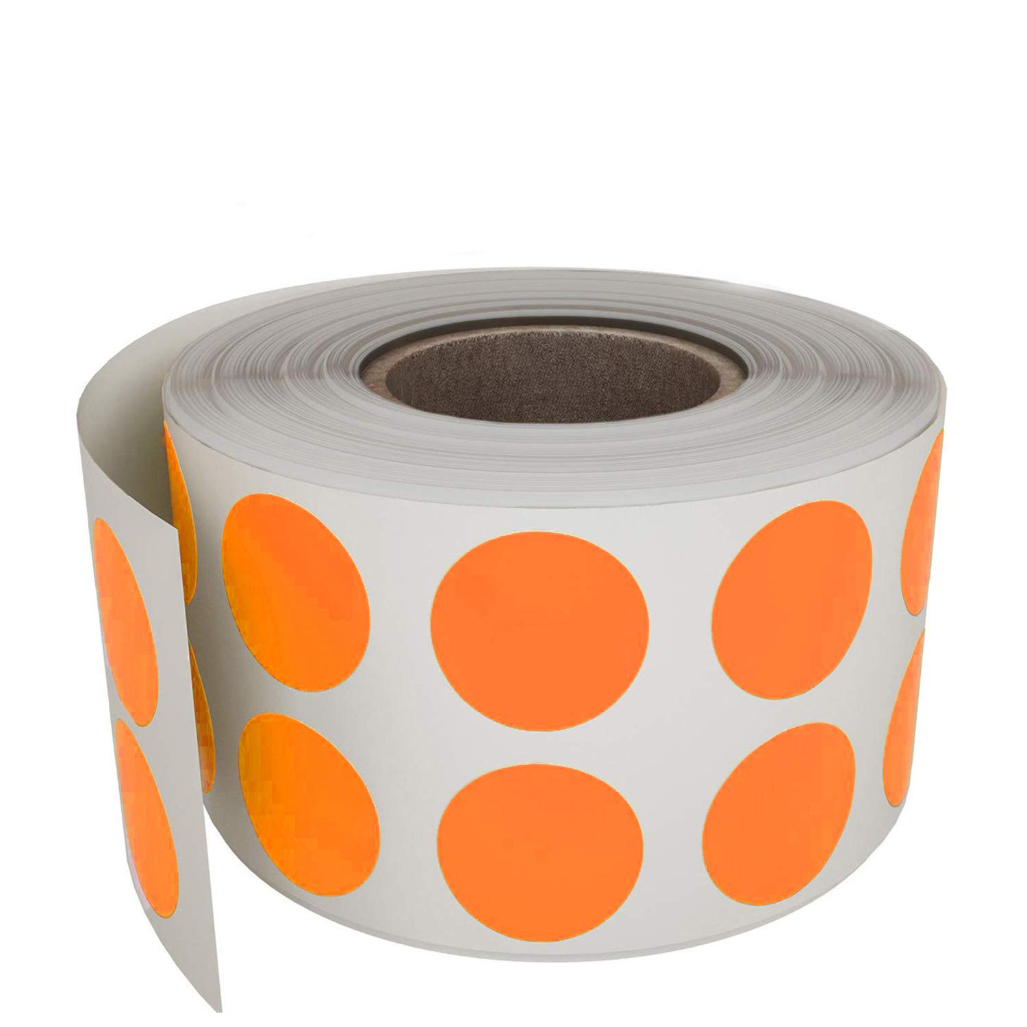Royal Green Round Dot Label 13mm (1.3cm) Orange Labels Roll 1080 Pack