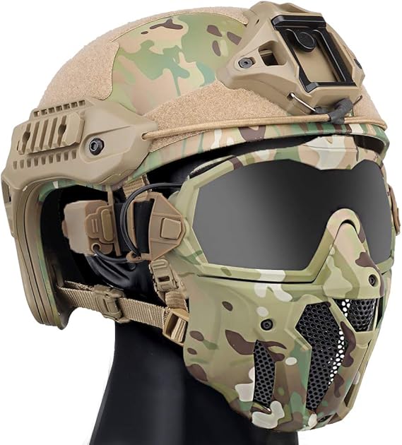 YCYR Casque tactique rapide, système de ventilateur antibuée amovible