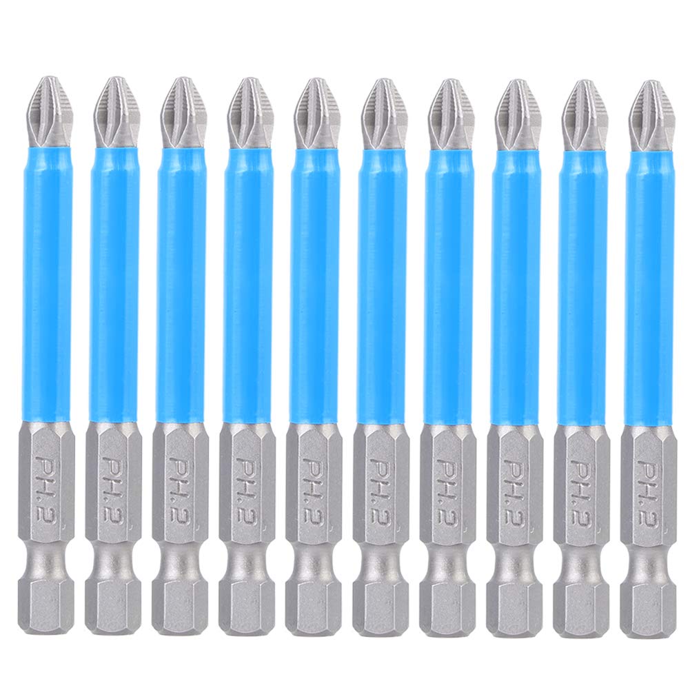 Screwdriver Bit Set Steel 10Pcs PH2 x 70mm Electric Screwdriver Bit Bit Set Magnetic for Electric Screwdriver