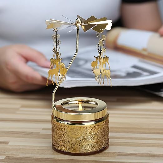 Amazon Co Jp 回転式キャンドルランタン アロマキャンドルギフトボックス 香りの無煙キャンドルプラントエッセンシャルオイル 100 天然大豆ワックス リラックス屋内持続的な香り眠り香り 誕生日プレゼントに使えます 燃焼時間は長い Gold Diy 工具 ガーデン