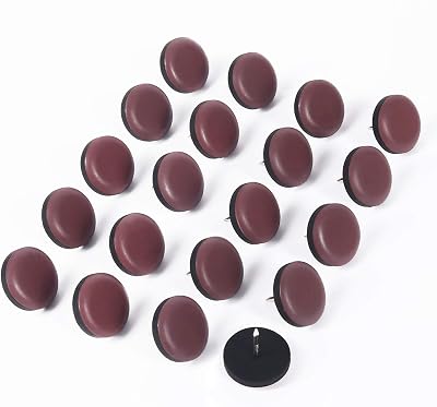 GINOYA Teflon Furniture Sliders 20pcs 25mm Glides with Nail Coffee