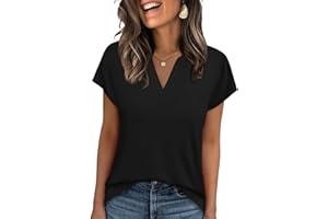 Naivikid Womens Blouses Summer Tops V Neck Short Sleeve Shirts Dressy Casual Vacation Fashion Clothing 2026