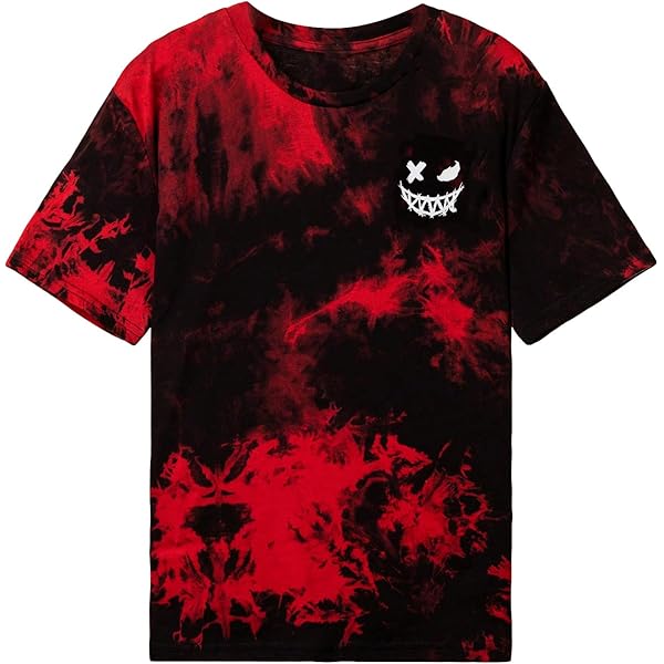 red tie dye graphic tee