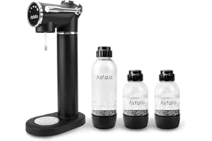Asfolia Sparkling Water Maker, 5-Level Carbonation LED Screen, Three Carbonating Bottles, Soda Maker Compatible with 60L CO2 Cylinders, Enhances Flavor, Carbonated Water Machine, Soda Machine for Home