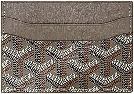 Luxury Fashion Men Women Girl Genuine Leather Slim Credit Card Holder Minimalist Front Pocket Wallet Bag (Khaki)