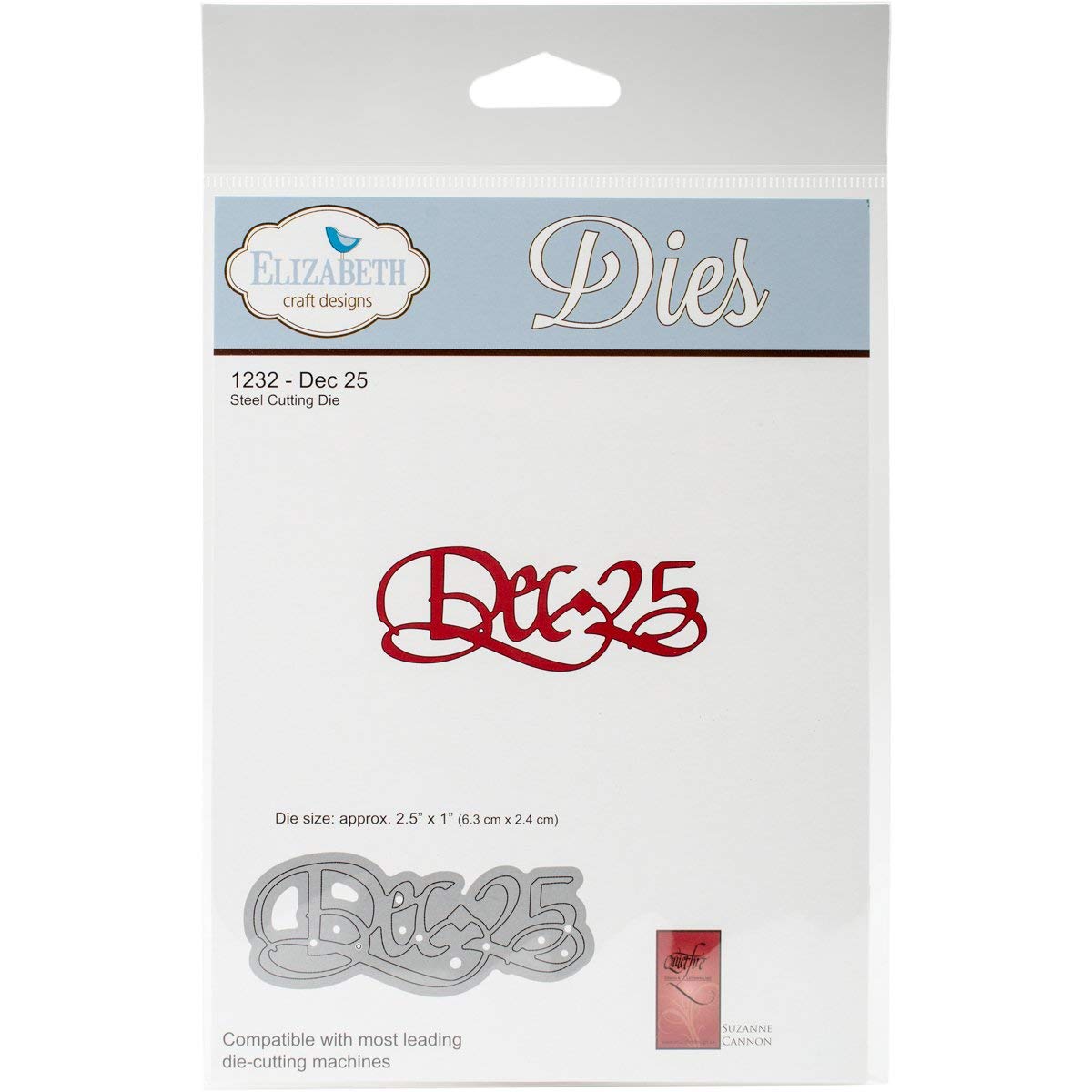 Elizabeth Craft Designs Dec 25 Die, Metal, Grey, 20.8 x 13.2 x 0.2 cm