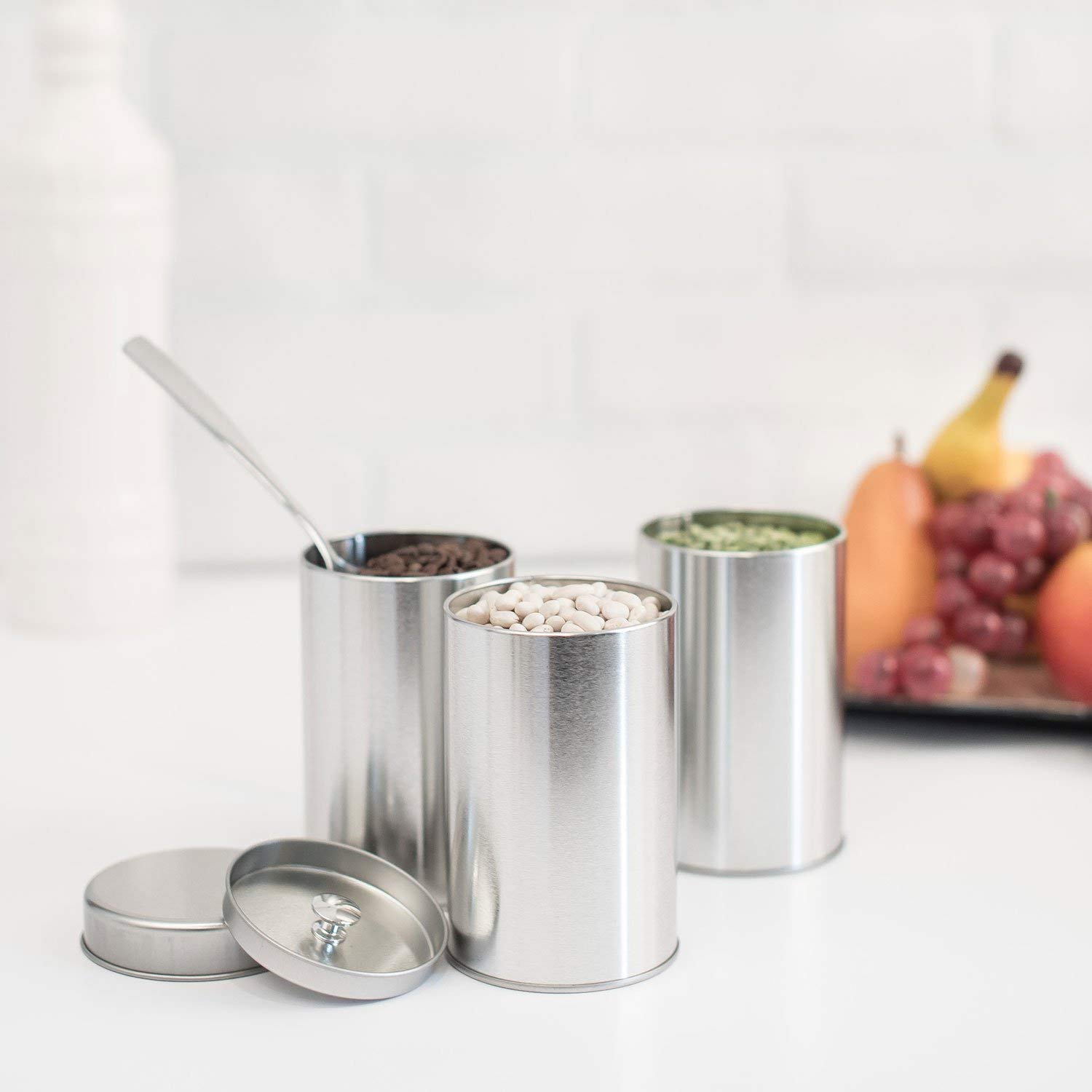 Tea Tins Canister Set with Airtight Double Lids for Loose Tea Small