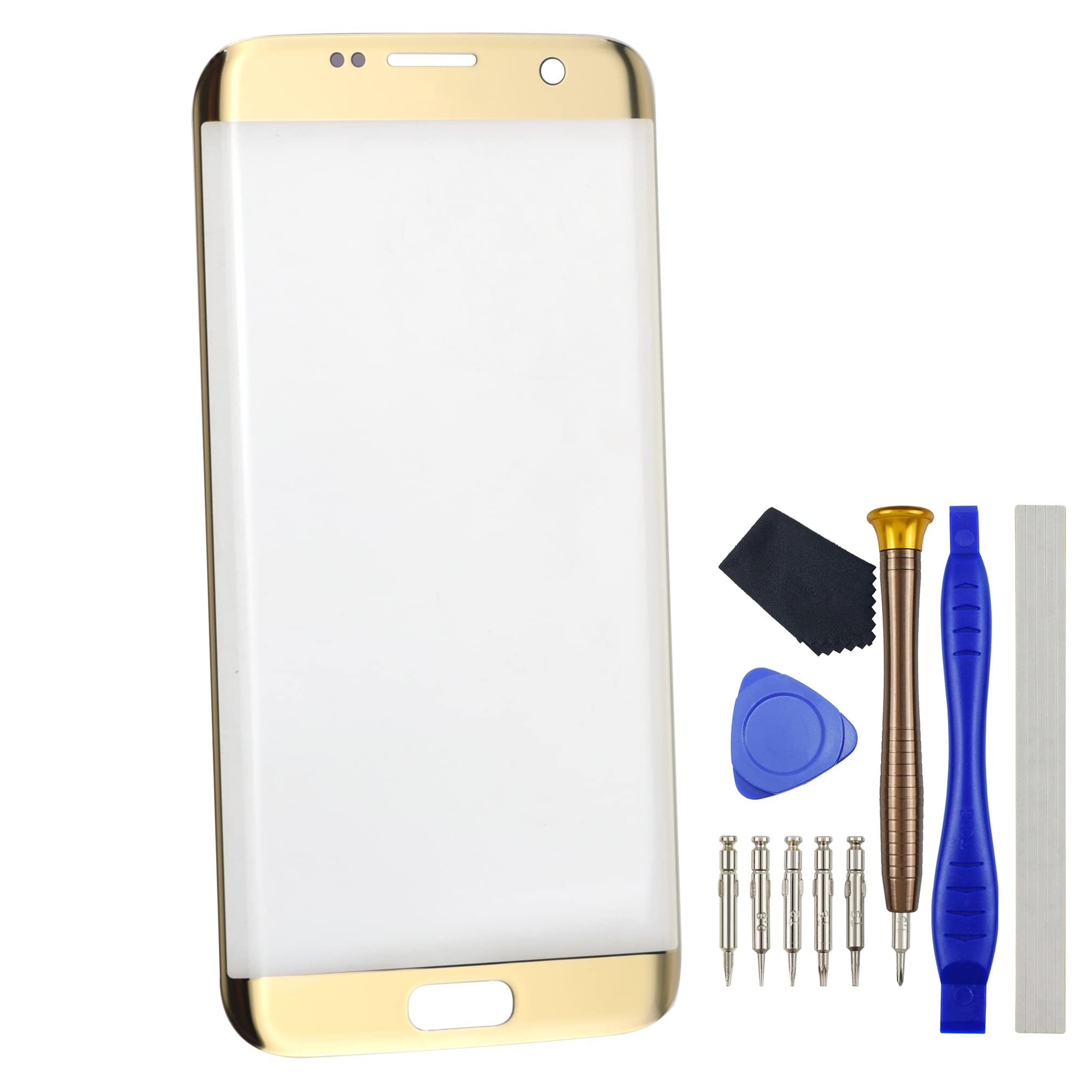 Photo 1 of SM-G935F Screen Glass Cover Replacement for Samsung Galaxy S7 Edge Gold 5.5" with Free Tool Kit and Adhesive(NOT LCD)