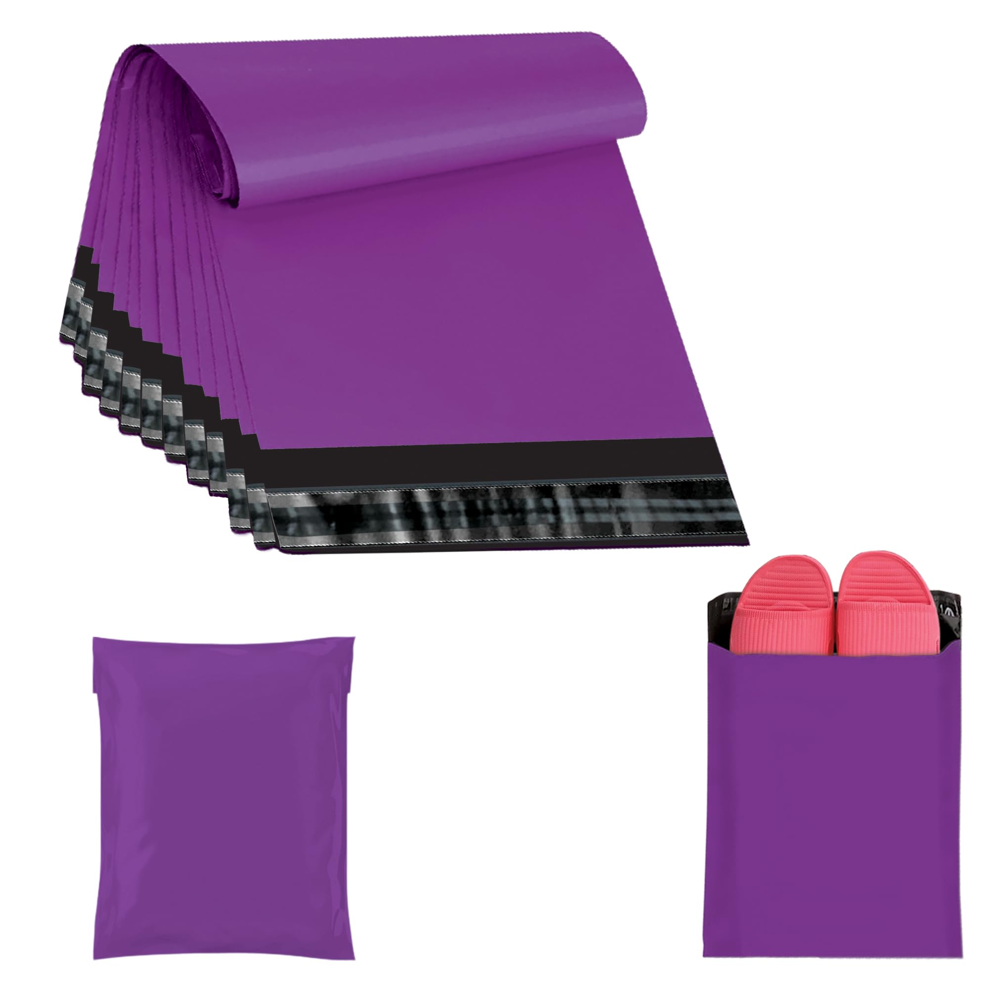 JeeJaan® 50 Pcs Purple Postage Bags 12x16 in Mailing Bags 305 x 405 mm Poly Mailers Parcel Bag Envelope Courier Shipping Waterproof and Tear-Proof Postal Mailer Courier Bag