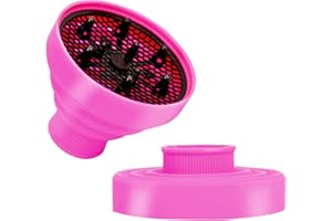WAJIAYON Universal Collapsible Hair Dryer Diffuser Attachment- Salon Grade Tool,Lightweight Foldable Portable Travel Folding Design Fit Most of Blow Dryers-PinkPink