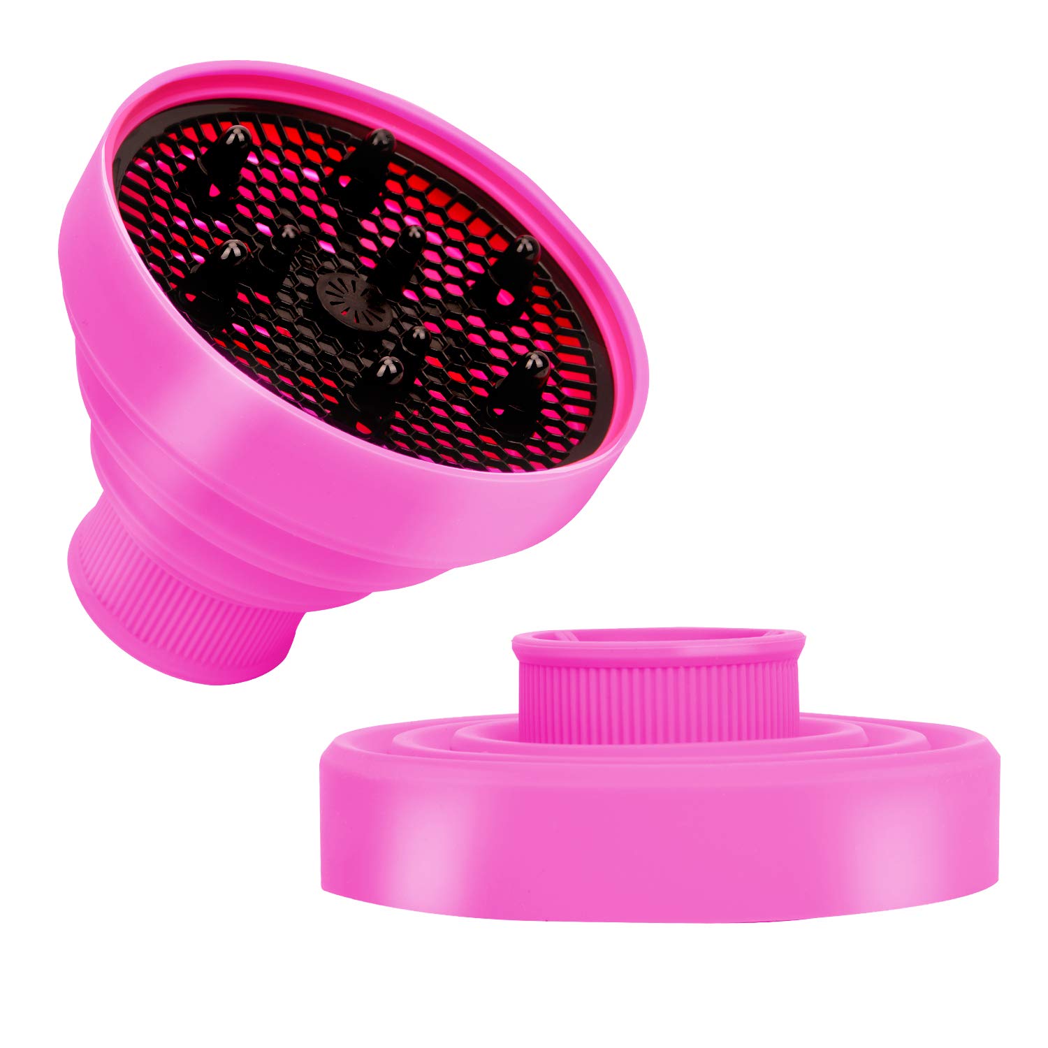 Universal Collapsible Hair Dryer Diffuser Attachment- Salon Grade tool ,Lightweight Foldable Portable Travel Folding Design Fit Most of blow Dryers-PinkPink: Beauty