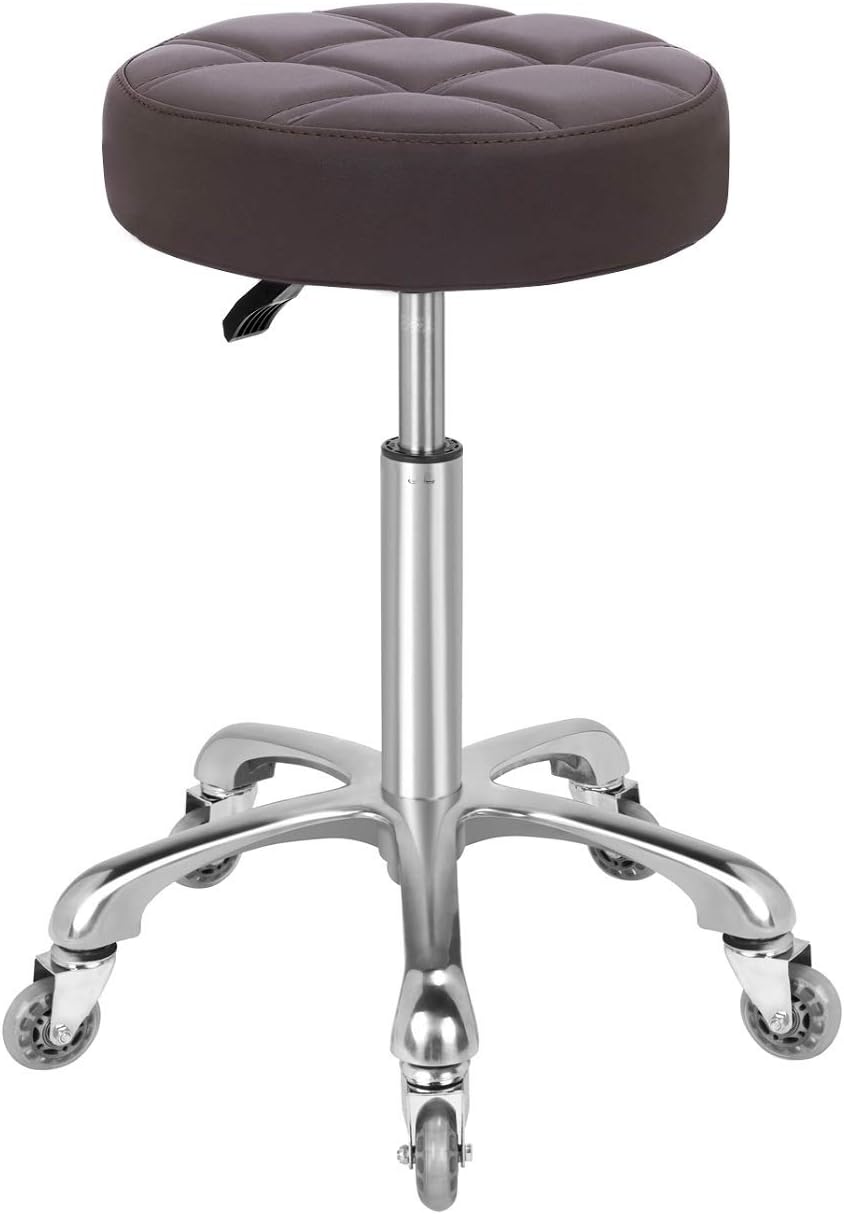 Karrie Swivel Stool Chair Adjustable Height,Heavy Duty Hydraulic Rolling Metal Stool for Kitchen,Salon,Bar,Office,Massage (Coffee): Home & Kitchen