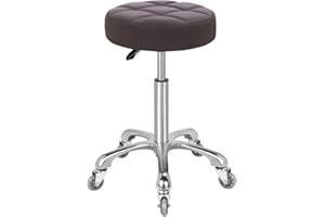 SRUMIE KARRIE Swivel Stool Chair Adjustable Height,Heavy Duty Hydraulic Rolling Metal Stool for Kitchen,Salon,Bar,Office,Massage