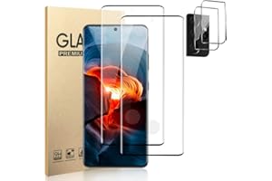 OUYTEU [2+2 Pack] For S21 Ultra Screen Protector, 2 Pack Camera Lens Protector, Full HD Clarity Coverage 9H Tempered Glass, Anti-Scratch,Ultrasonic Fingerprint Support,3D Curved for Samsung Galaxy S21 Ultra