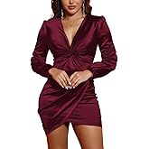 DeftSharp Womens Ruched Formal Bodycon Zipper Graduation Dresses-Elegant Cocktail Party Wedding Midi Dress