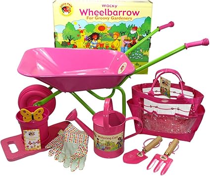 childrens pink wheelbarrow